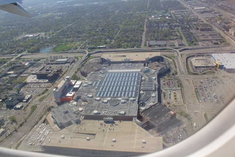 drone view of the mall of america