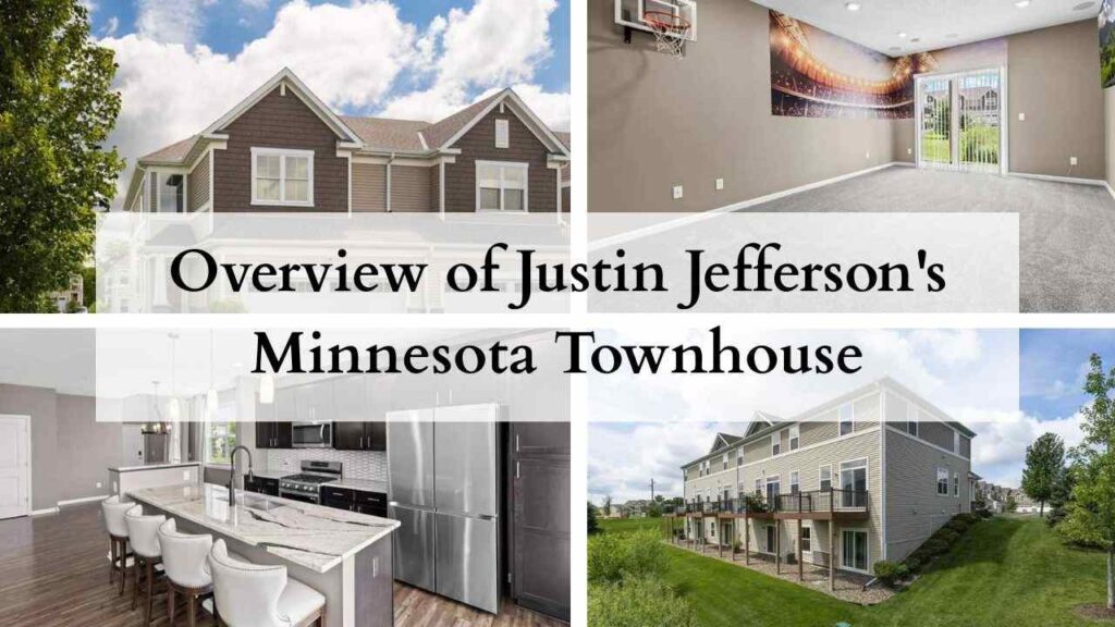 Collage of pictures of justin jefferson's home