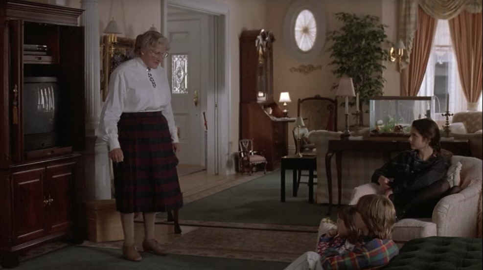 image of the living room from the movie Mrs. Doubtfire