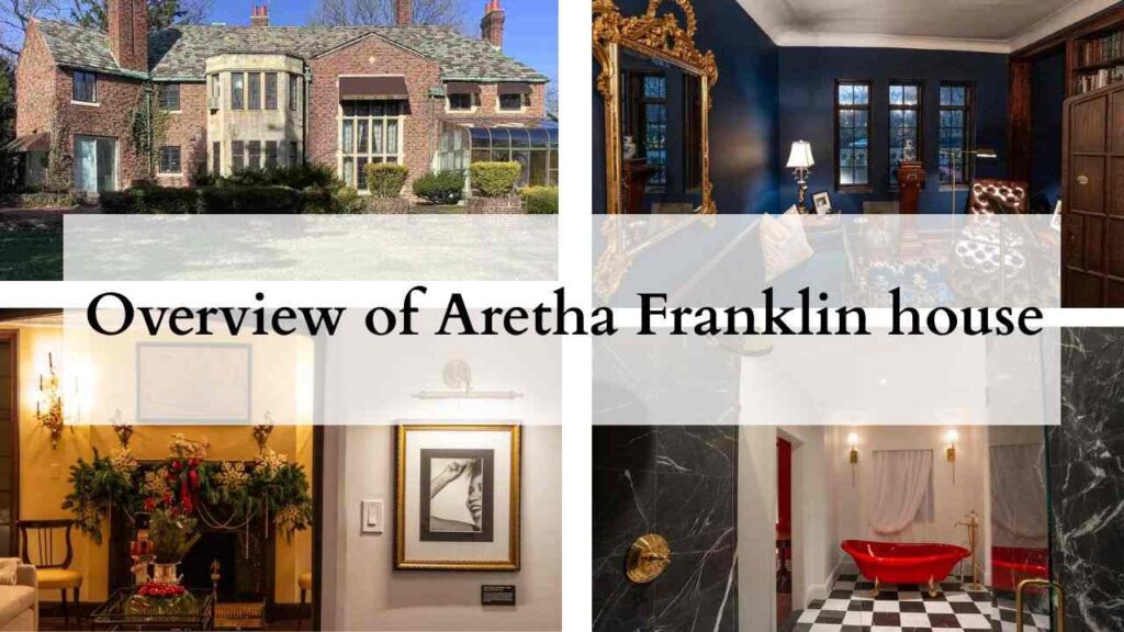 Collage of photos of Aretha franklin detroit residence