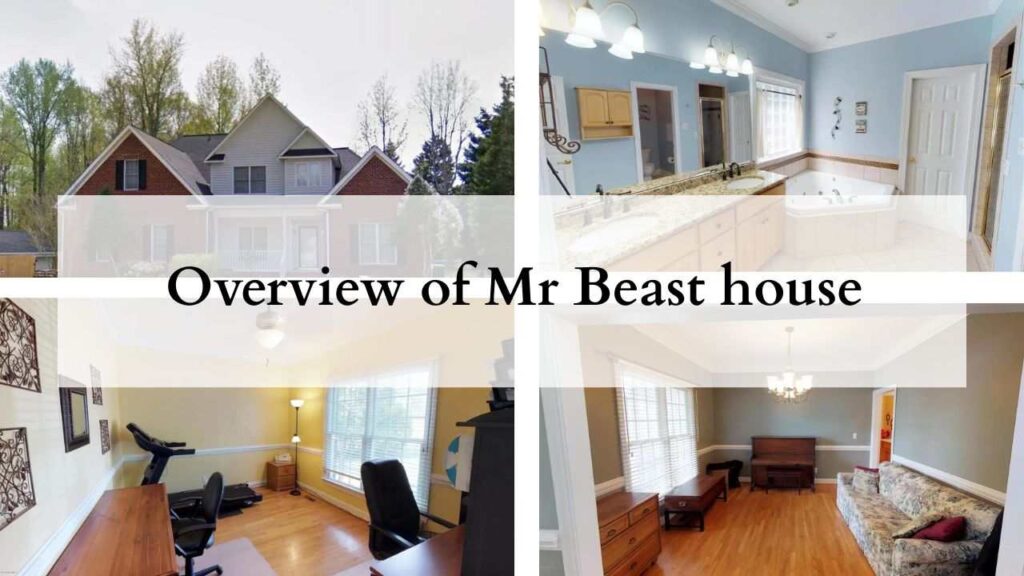 collage of photos of mr beast house 