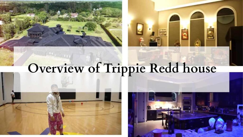 Collage of photos of trippie redd house