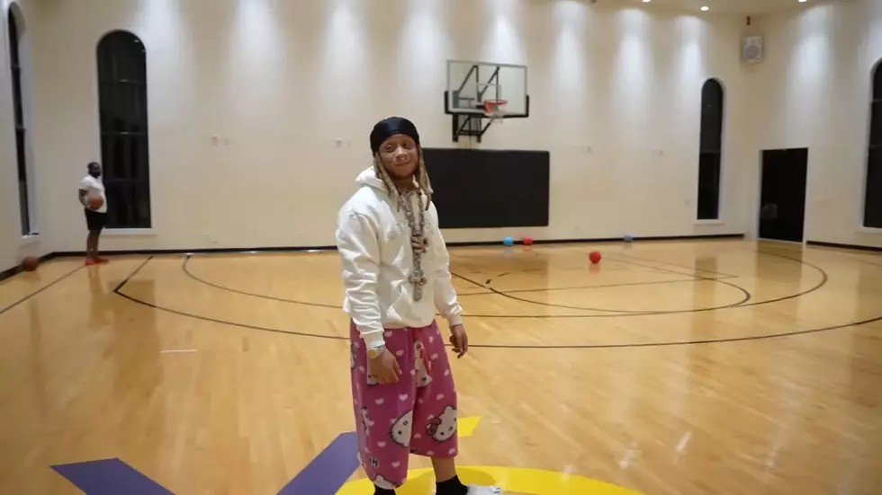 Indoor basketball court of trippie redd house