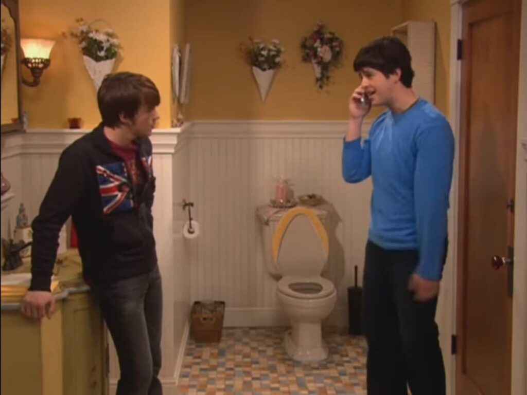 drake and josh in his bathroom