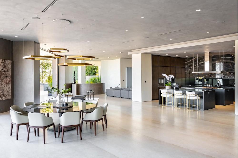 Kitchen and dining area of travis scott house