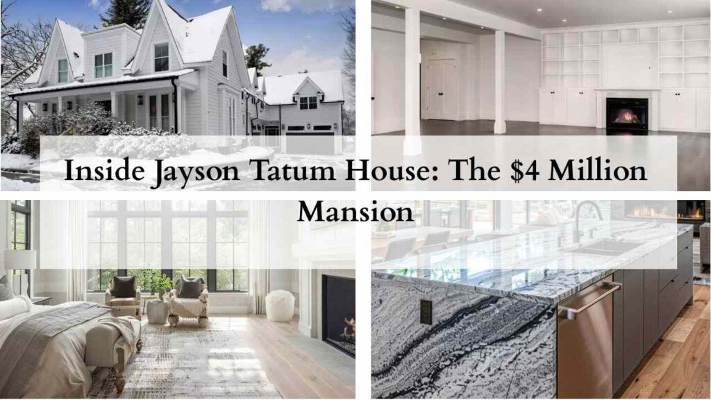 Collage of images of jayson tatum house