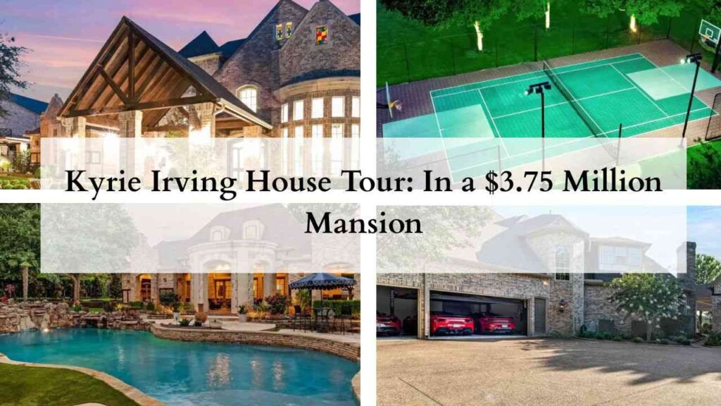 Collage of images of kyrie irving house