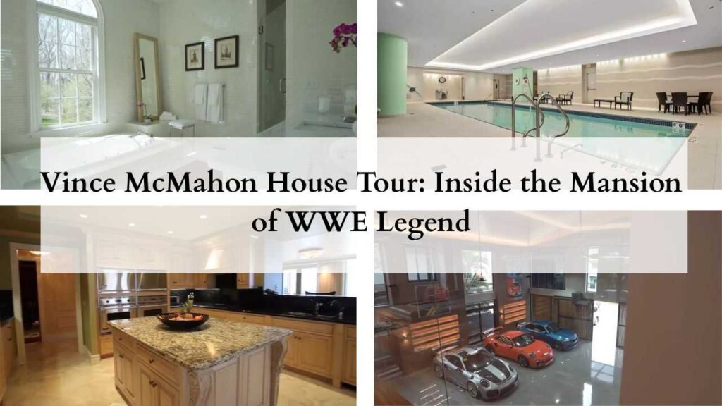 Collage of images of vince mcmahon house